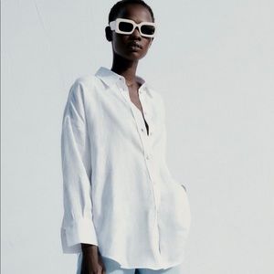 Zara linen shirt with pockets